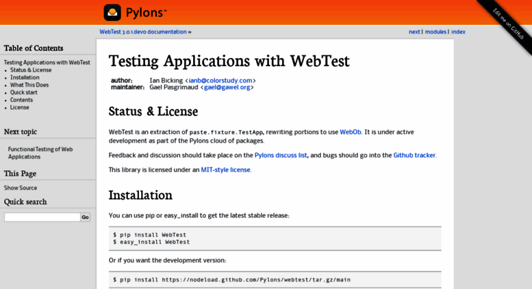 Access webtest readthedocs Testing Applications With WebTest 