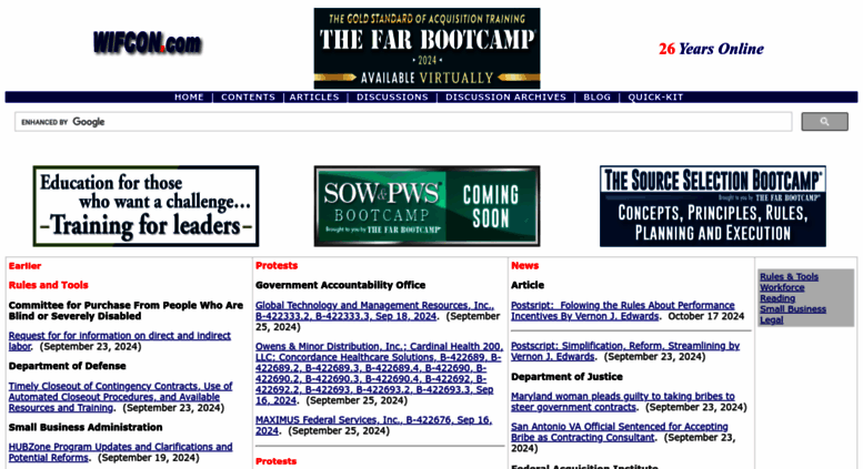 Access Wifcon.com. WIFCON.com - Where In Federal Contracting?
