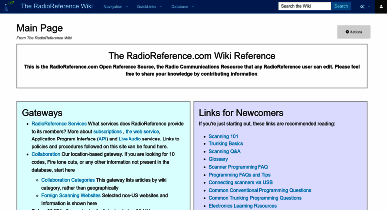 Access Wiki.radioreference.com. The RadioReference Wiki