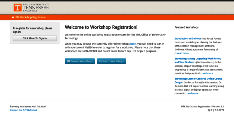 Access Workshop Utk Edu Utk Workshop Registration Login