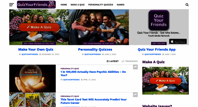 Access www02.quizyourfriends.com. Quiz Your Friends - Make a Quiz, Send
