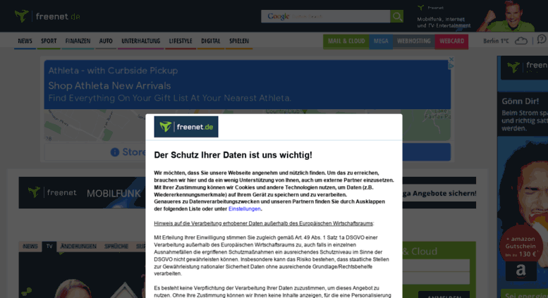 Access Www1 Freenet De Freenet De E Mail Cloud Nachrichten Services