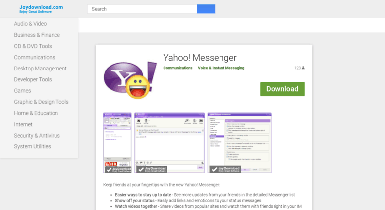 Access Yahoomessenger Joydownload Com Yahoo Messenger