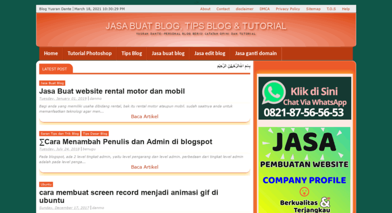 Access Yusrandanteblogspotcom Jasa Buat Blog Tips Blog