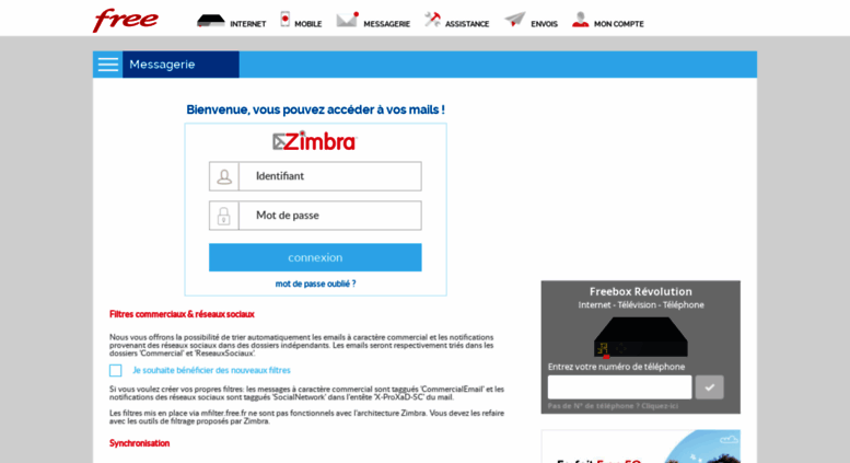 comment bloquer un mail sur zimbra free