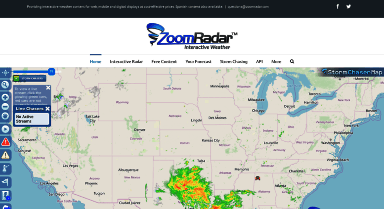 Access zoomradar.com. ZoomRadar: Live Storm Chaser Map: Radar For Your